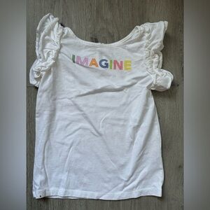 Janie and Jack White Tee with Colorful 'IMAGINE' Design